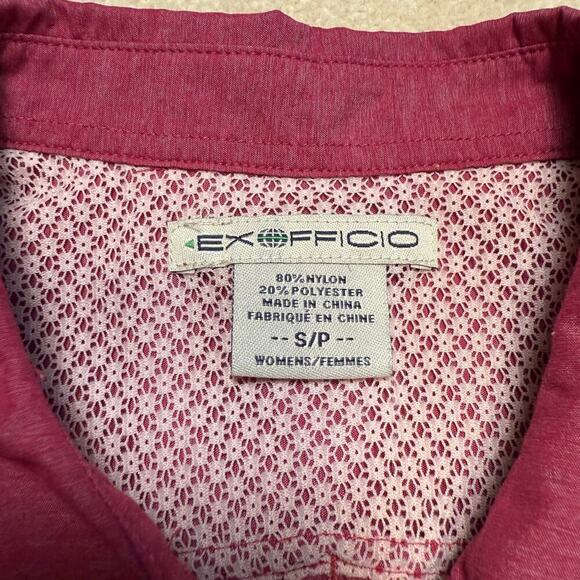 Ex-Offico Travel Hiking Shirt Small Raspberry Pink Short Sleeve Breathable - Picture 8 of 8